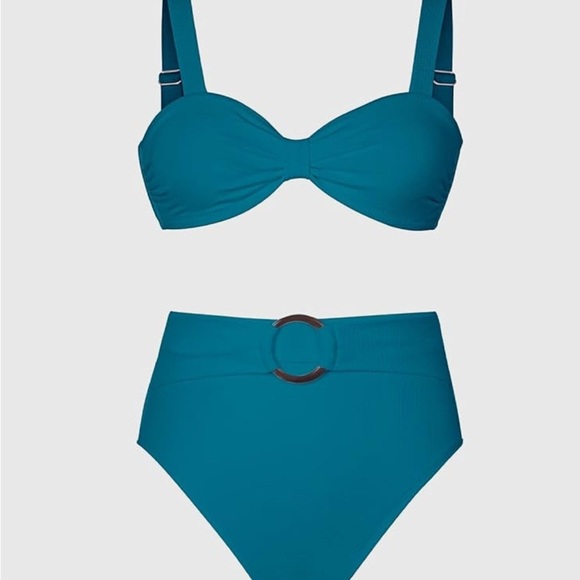 Teal High-Waisted Bikini Set <<<<218>>> - Picture 3 of 7
